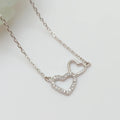 Interlocking Heart Necklace 925 Sterling Silver Cubic Zirconia Dainty Necklace0