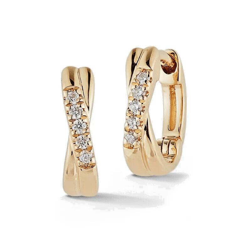 18k Gold Plated Sparkling Cubic Zirconia Mini Hoop Earrings for Kids or Adults1