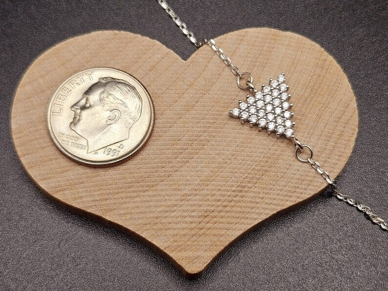 925 Sterling Silver Bracelet Cubic Zirconia Pave Triangle Design4