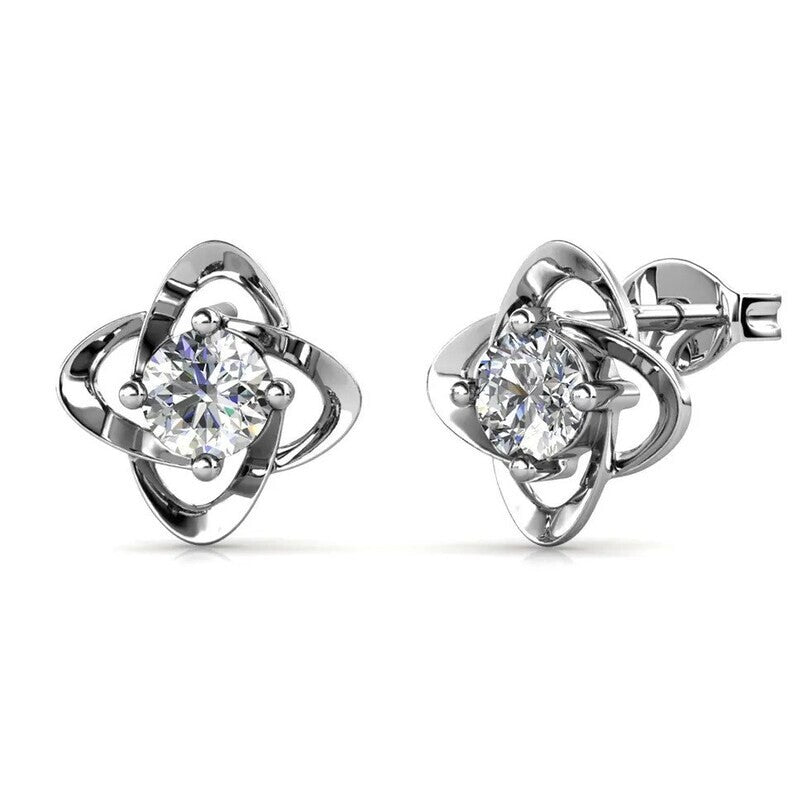 18k Gold Plating Sterling Silver Moissanite Knot Stud Earrings6