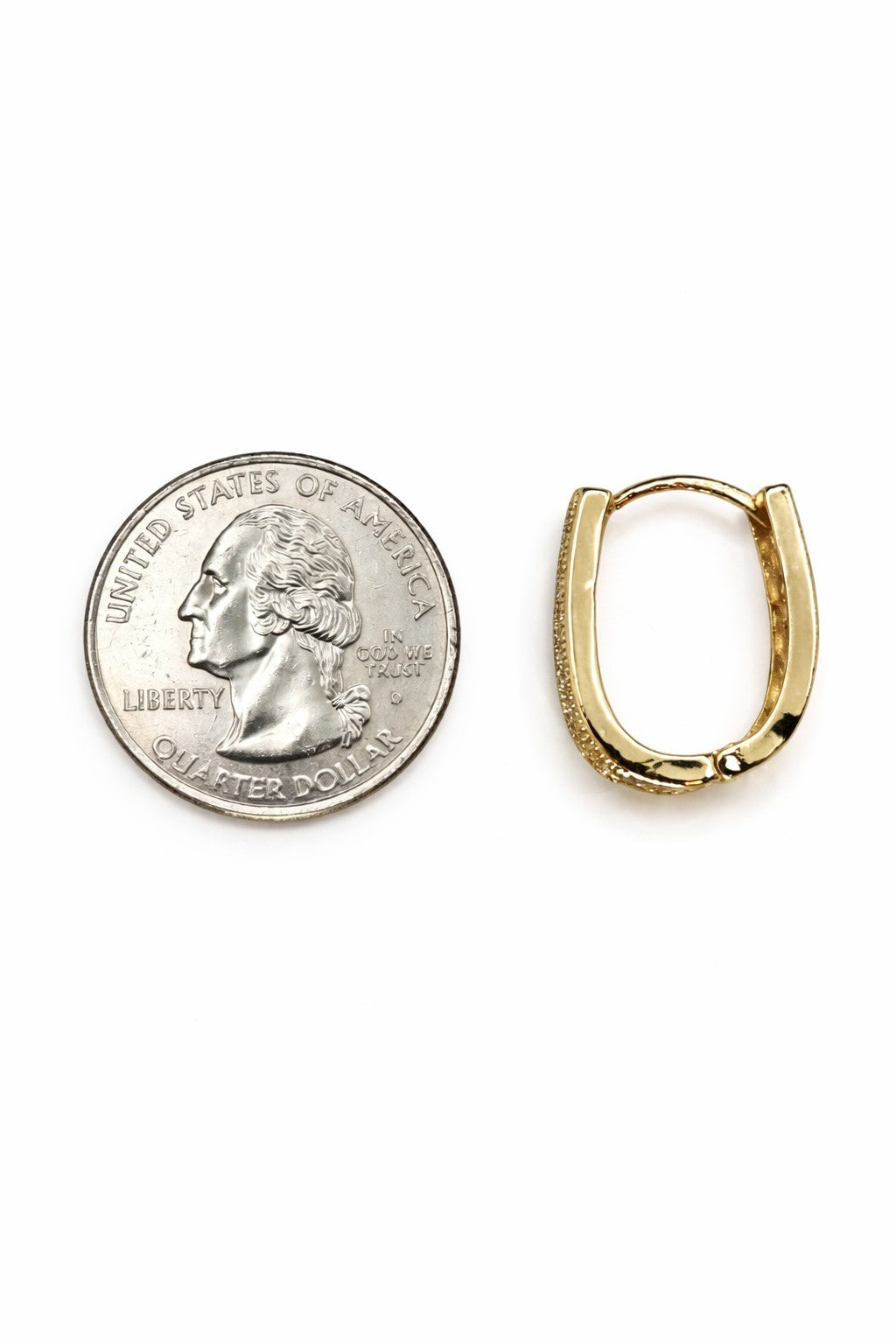 18K Gold Hoop U Shaped Earrings Multi Color Cubic Zirconia2