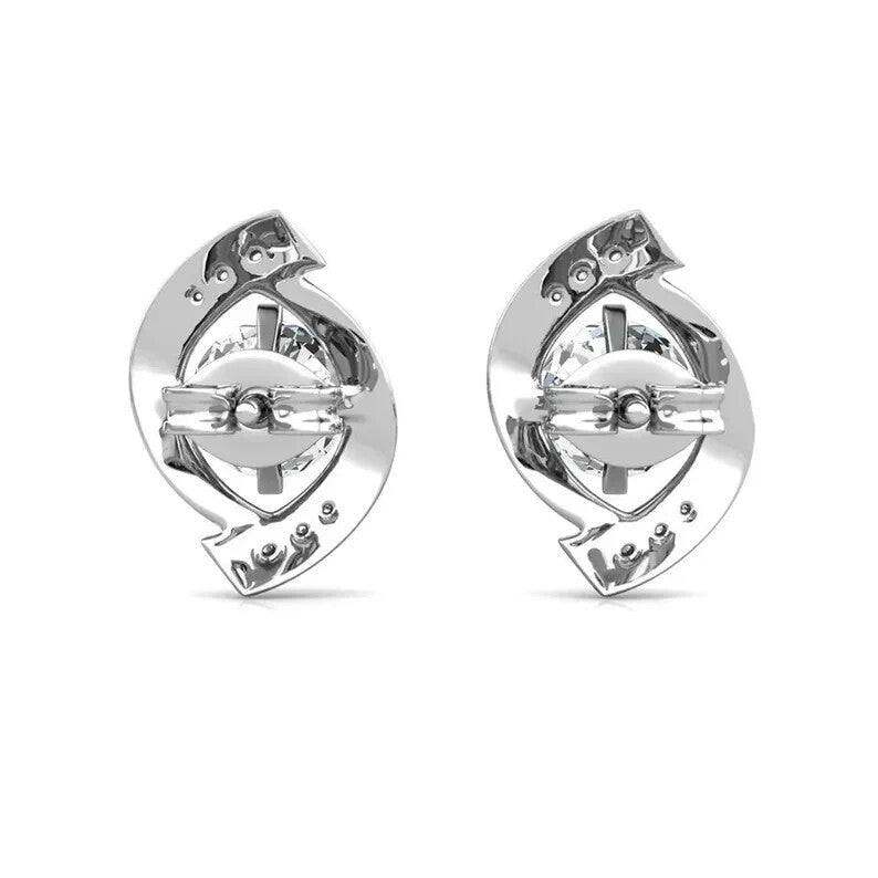 18k Gold Plated Sterling Silver Moissanite Twisted Sparkle Stud Earrings4