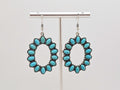 Silver Plated Vintage Turquoise Open Circle Drop Dangle Earring for Women0
