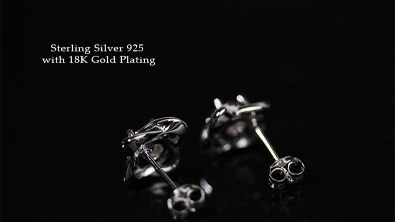 18k Gold Plating Sterling Silver Moissanite Knot Stud Earrings5