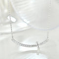High Quality 925 Sterling Silver Cubic Zirconia Mini Cross Necklace0