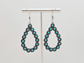 Silver Plated Turquoise Open Waterdrop Dangle hoop Earrings, Jewelry for Women0
