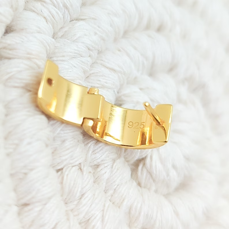 18K Gold Plated Wide Huggie Hoop Earrings with Cubic Zirconia Border for Women2