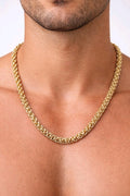Men’s 18K Gold Plated Dual Link Twist Chain Necklace — 5mm × 50cm0
