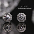 18k Gold Plated Sterling Silver Moissanite Halo Stud Earrings0