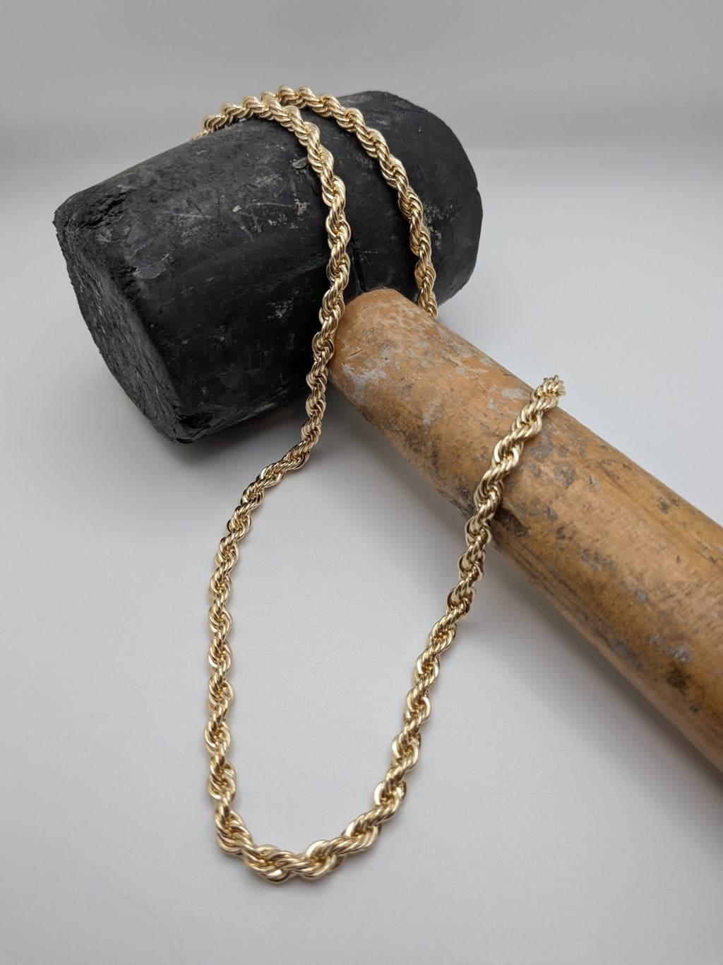 18K Gold Plated Twisted Rope Chain Necklace for men 24"1