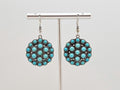 Silver Plated Vintage Turquoise Concho Drop Earrings, Unique Jewelry for Women0