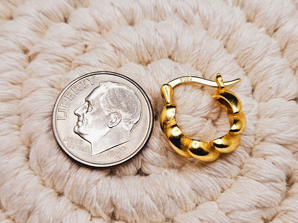 18K Gold Plated Croissant Design Hoop Earrings for Women3