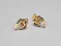18k Gold Plated Brass Cubic Zirconia Multi-Color Modern Design Stud Earrings0