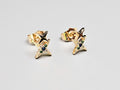 18K Gold Plated Star Stud Earrings, Double Star Stud, Multi-color  Stud Earrings0