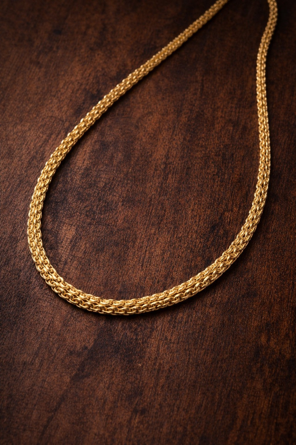 Men’s 18K Gold Plated Dual Link Twist Chain Necklace — 5mm × 50cm1