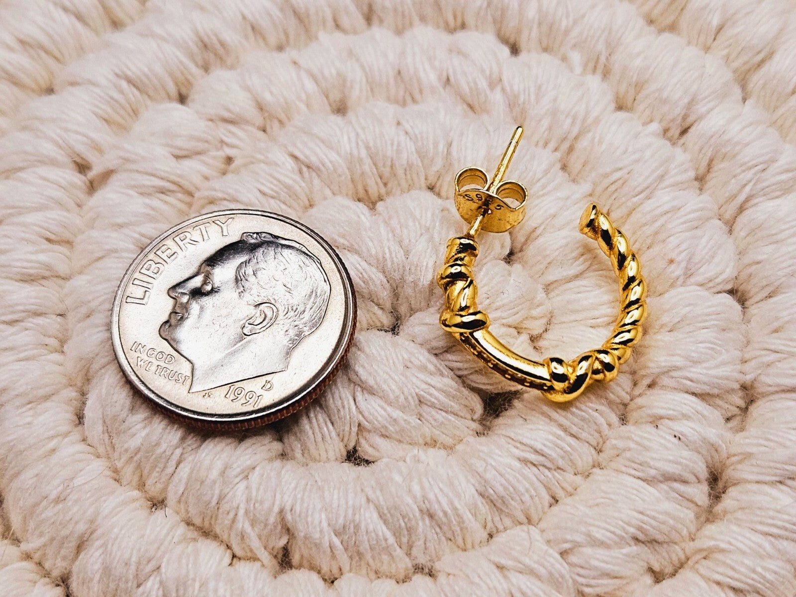 Huggie Hoop Earrings, 18k Gold Plated, 925 Sterling Silver, For Women And Girls 3