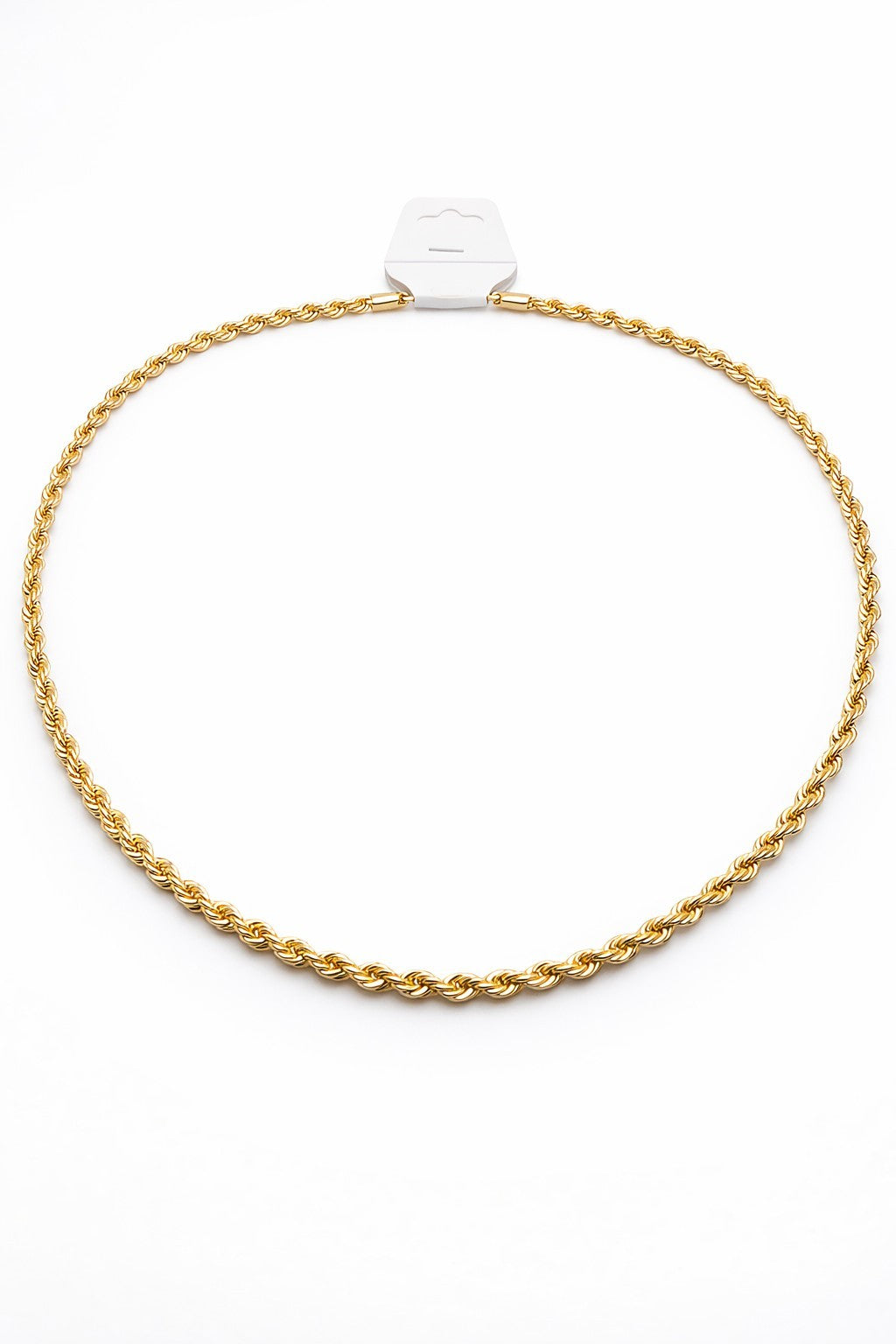 Men’s 18K Gold Plated Rope Chain Necklace 4mm 70cm Long Twisted Link Chain Gift1