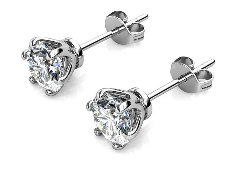 18k Gold Plated Sterling Silver Moissanite Solitaire Stud Earrings10