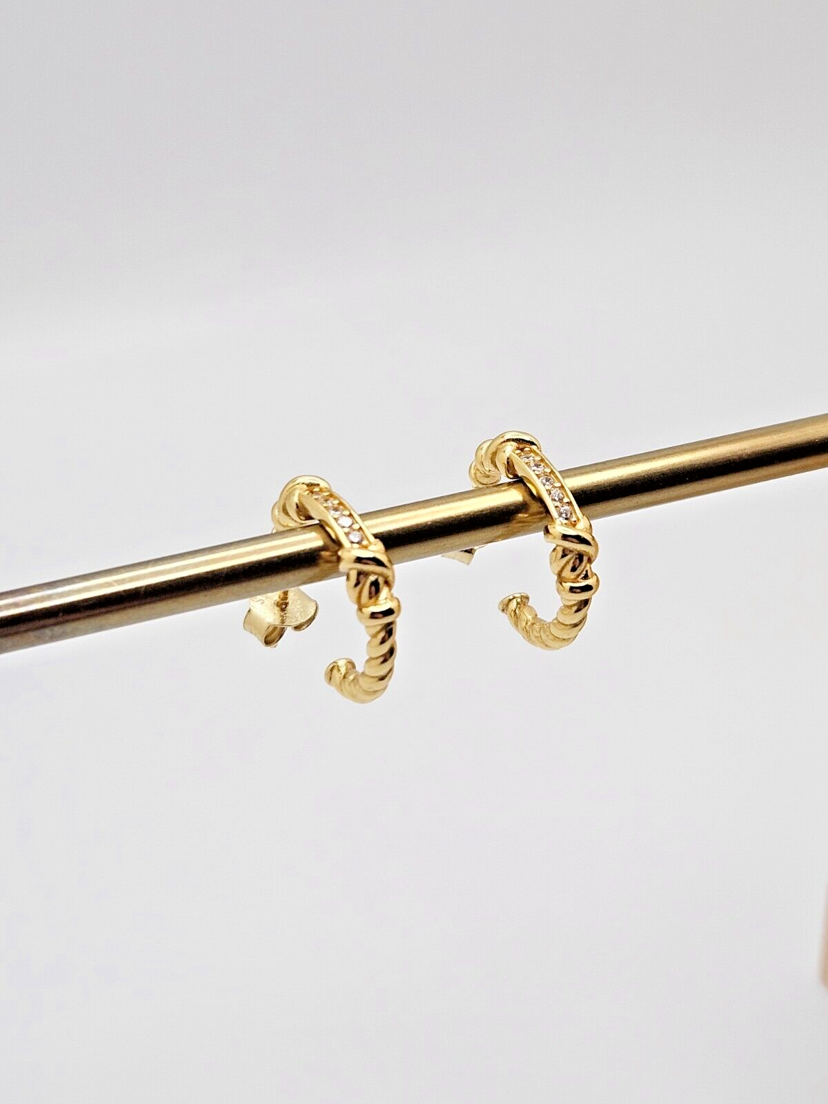 Huggie Hoop Earrings, 18k Gold Plated, 925 Sterling Silver, For Women And Girls 0