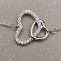 925 Sterling Silver Cubic Zirconia Interlocking Hearts Bracelet for Women0