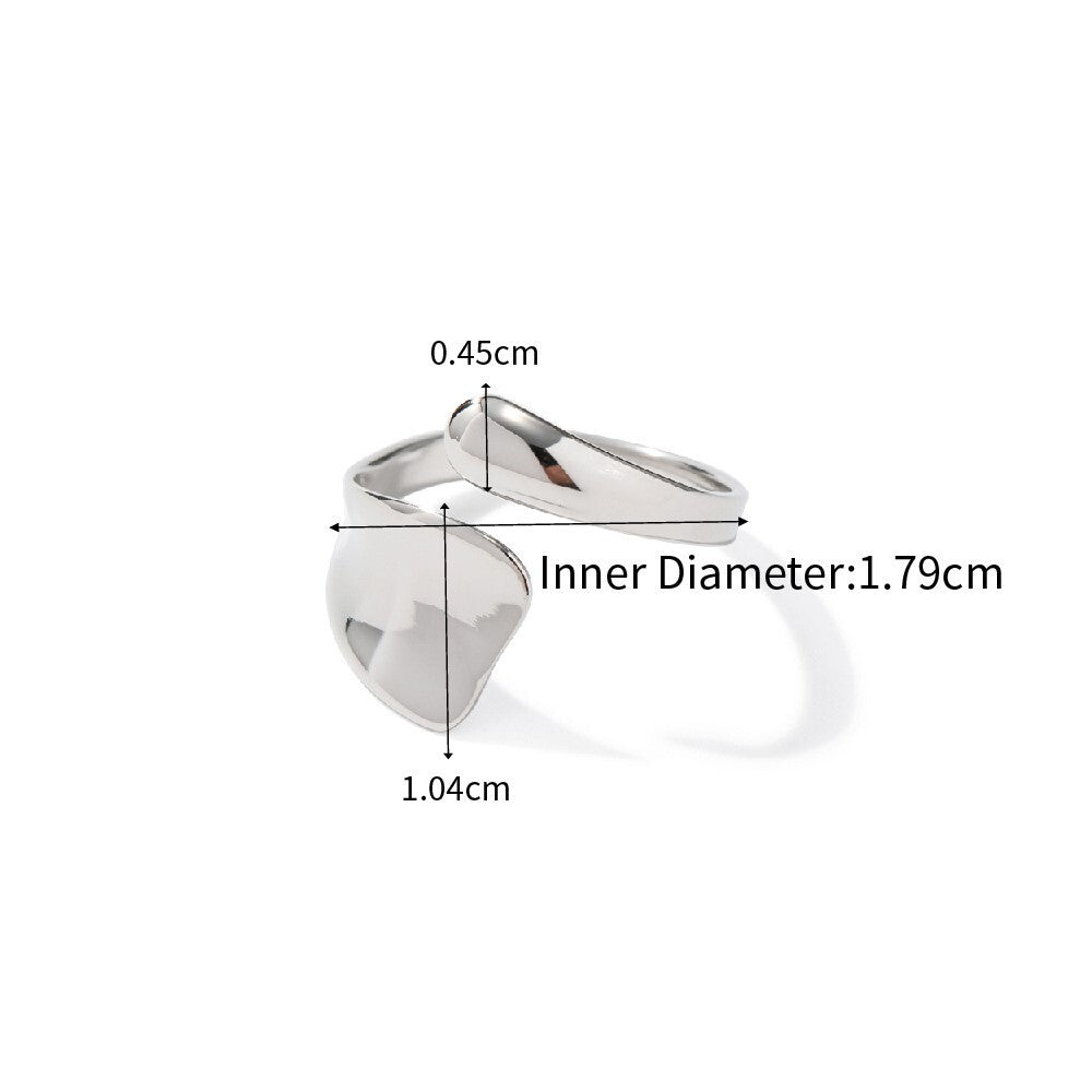Simple Stainless Steel Irregular Geometric, Adjustable Finger Ring for Women3