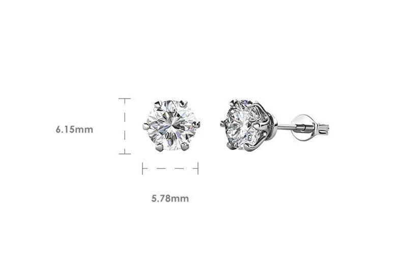 18k Gold Plated Sterling Silver Moissanite Solitaire Stud Earrings8