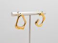 18K Gold Plated Stainless Steel Irregular Circles Earrings, Trendy Studs Jewelry0