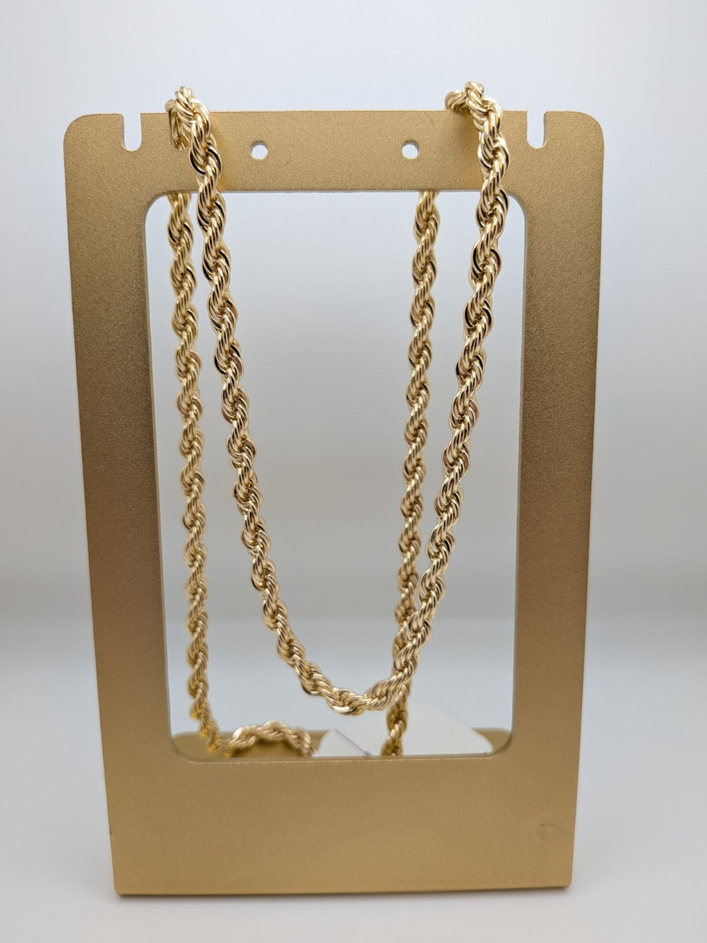18K Gold Plated Twisted Rope Chain Necklace for men 24"6