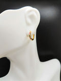 18k Gold Plated Cubic Zirconia Multicolor Huggie Hoop Earrings for Girls & Women0