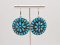 Silver Plated Turquoise Teardrop Earrings, Unique Bohemian Jewelry for Women0