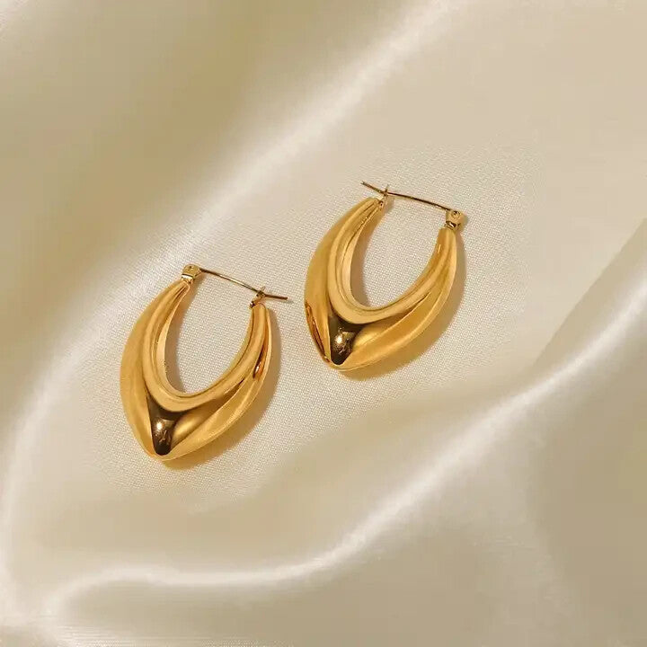18K Gold Plated Teardrop Hoop, Stainless Steel Earrings for Women1