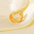 Adjustable Ring 18K Gold Plated Stainless Steel for Women0