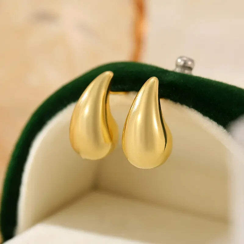 18K Gold Plated Dainty Teardrop Style Stud Earrings for Women2