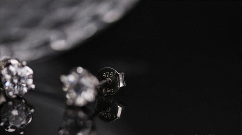 18k Gold Plating Sterling Silver Moissanite Rose Stud Earrings6