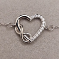 925 Sterling Silver Bracelet with Cubic Zirconia Infinity Heart Design0