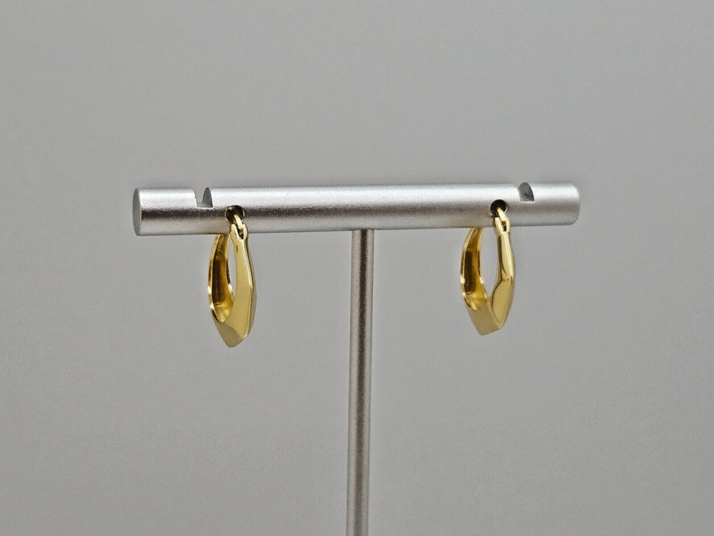 18k Gold Plated Geometric Polygon Hoop Earrings for women2