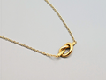 18K Gold Stainless Steel Clavicle Chain Knot Pendant Necklace0