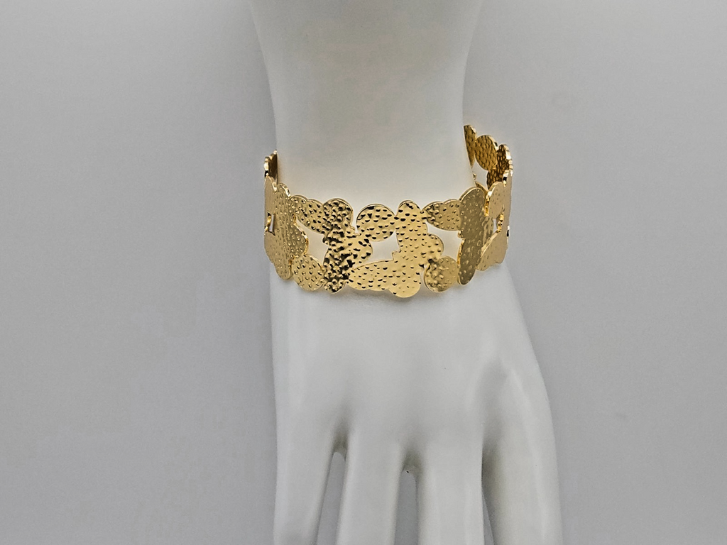 18K Gold Plated Stainless Steel Butterfly Bracelet - Women’s Open Cuff Bangle1