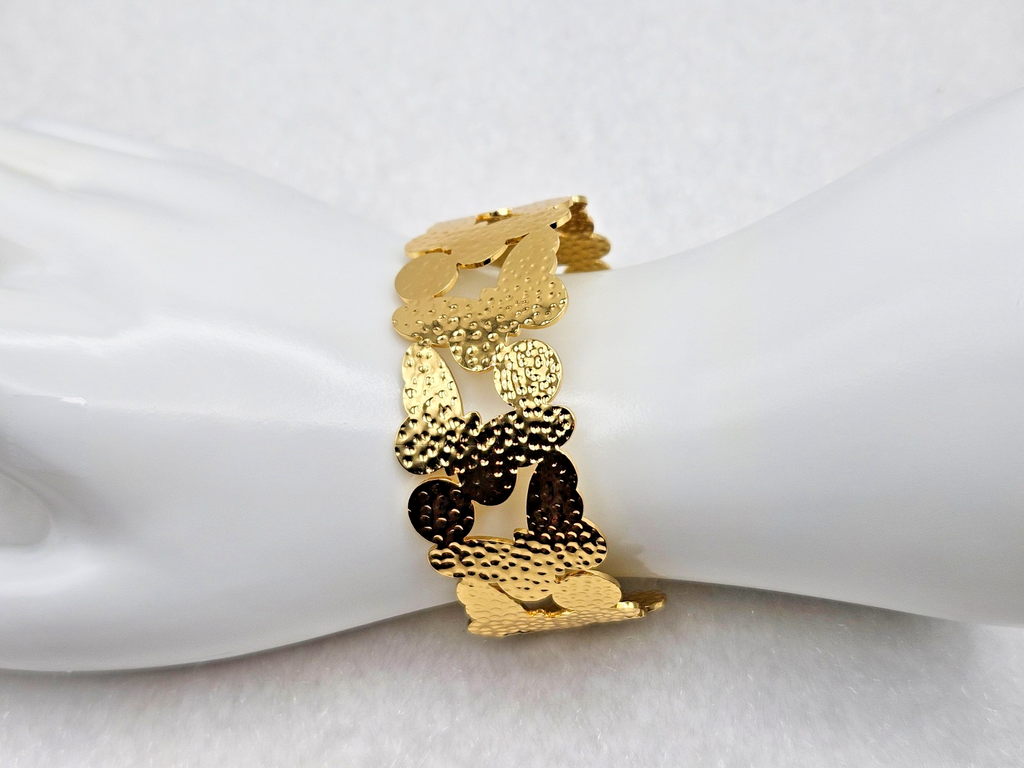 18K Gold Plated Stainless Steel Butterfly Bracelet - Women’s Open Cuff Bangle2