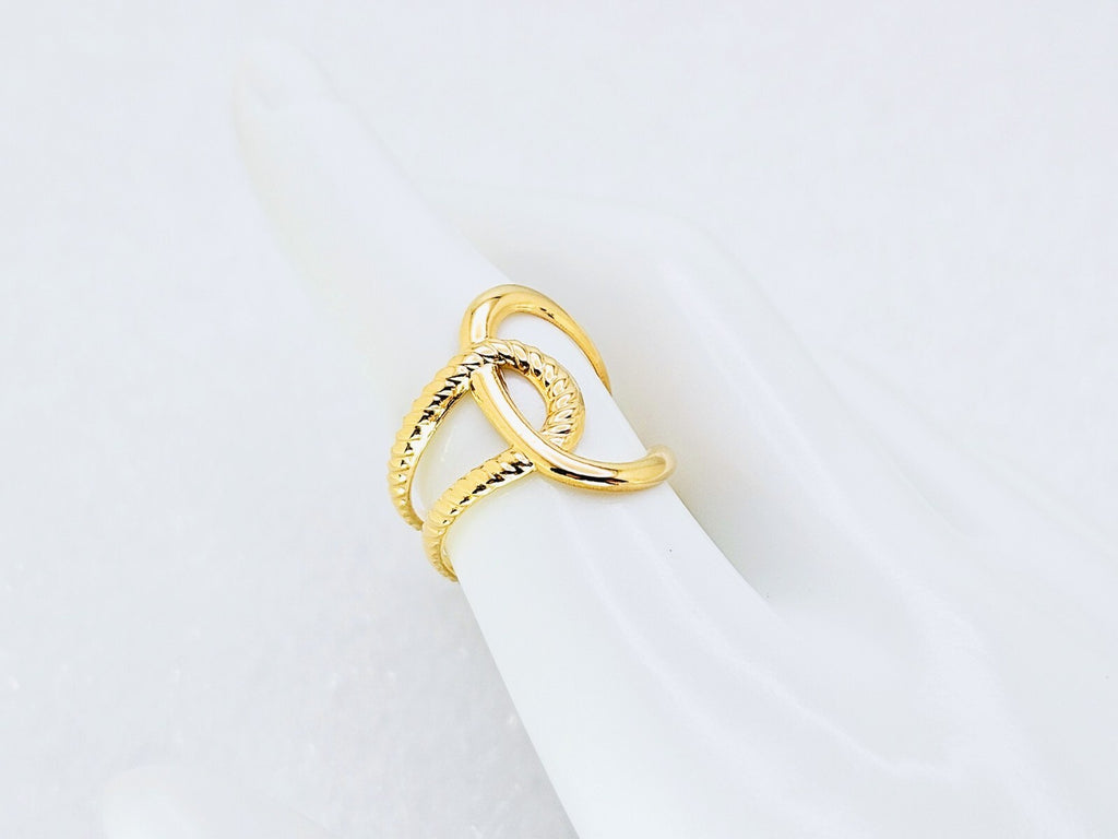 18K Gold Plated Stainless Steel Adjustable Twist Ring For Women2