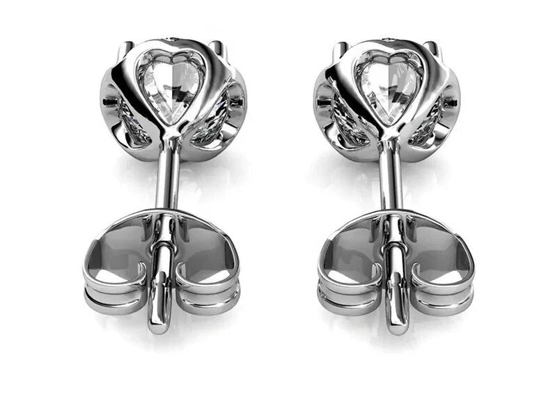 18k Gold Plated Sterling Silver Moissanite Round Stud Earrings5