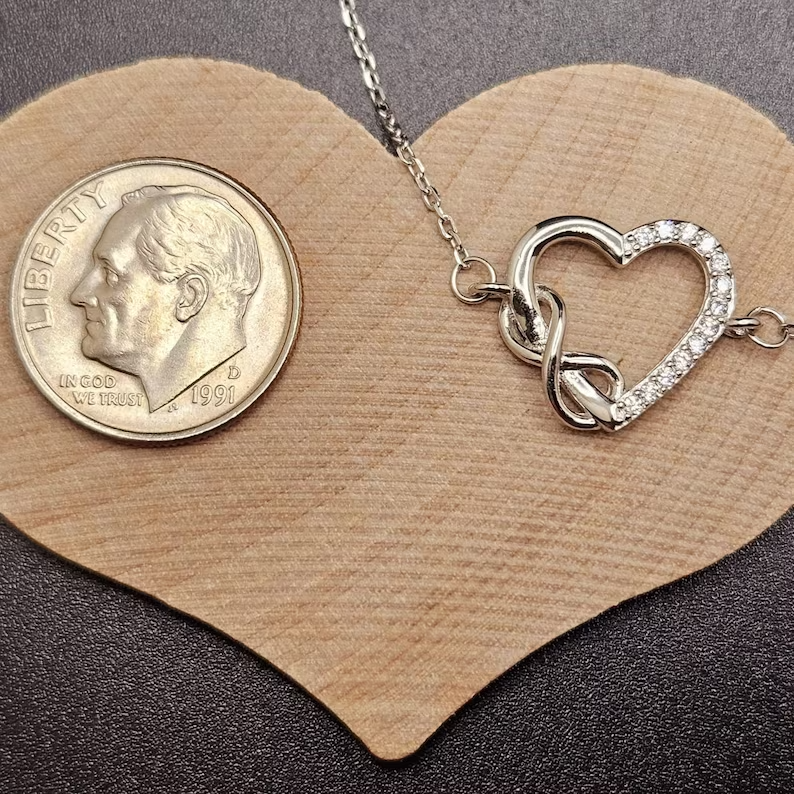 925 Sterling Silver Bracelet with Cubic Zirconia Infinity Heart Design3