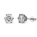 18k Gold Plated Sterling Silver Moissanite Solitaire Stud Earrings0
