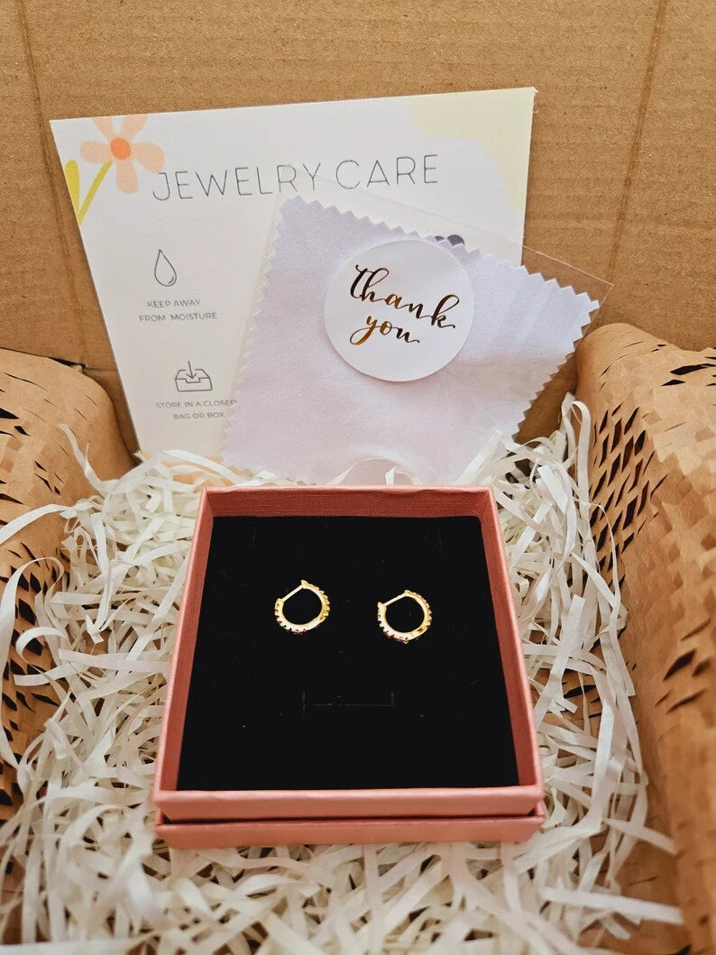 18K Gold Plated Multi-Color Cubic Zirconia Mini Hoop Earrings for Kids or Adults5