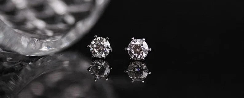 18k Gold Plated Sterling Silver Moissanite Solitaire Stud Earrings11
