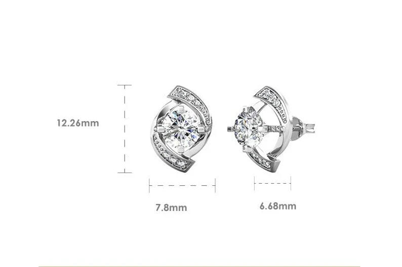 18k Gold Plated Sterling Silver Moissanite Twisted Sparkle Stud Earrings2