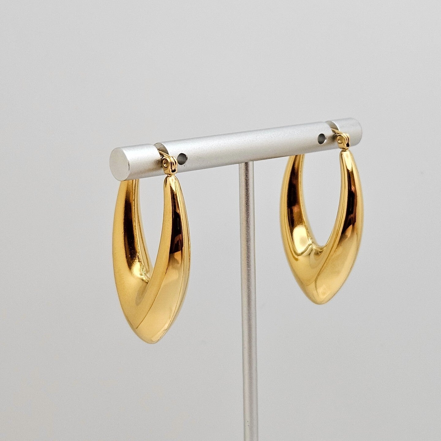 18K Gold Plated Teardrop Hoop, Stainless Steel Earrings for Women3