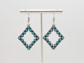 Silver Plated Drop Turquoise Earrings Statement Bohemian Jewelry for Women0