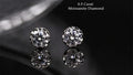 18k Gold Plated Sterling Silver Moissanite Round Stud Earrings0