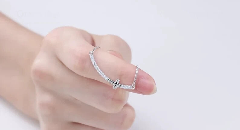High Quality 925 Sterling Silver Cubic Zirconia Mini Cross Necklace5